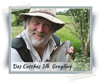 Des Catches a 3lb Grayling